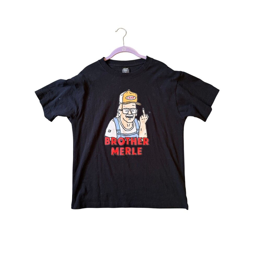Brother Merle Crap Grandpa Middle Finger T-Shirt MED